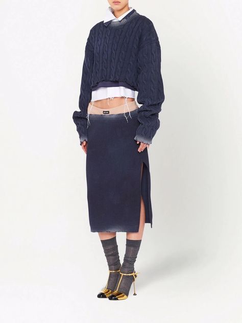 Skirts Long, Cotton Midi Skirt, Cotton Jumper, Cable Knit Jumper, Long Skirts, Straight Skirt, Knit Cotton, Knit Jumper, Jumpers For Women