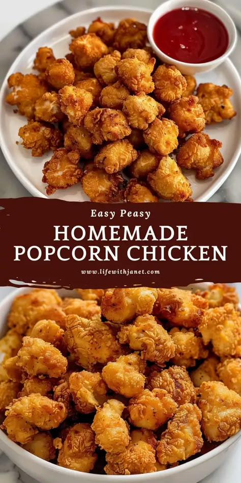 Homemade Popcorn Chicken, Popcorn Chicken Recipe, Homemade Popcorn, Fast Dinner Recipes, Favorite Recipes Dinner, Popcorn Chicken, Chicken Dishes Recipes, Chicken Dinner Recipes, Chicken Breast Recipes