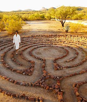 Wickenburg Arizona, Labyrinth Walk, Labyrinth Garden, Modern Witchcraft, Labyrinth Maze, Labyrinth Design, Meditation Garden, Dude Ranch, City Garden