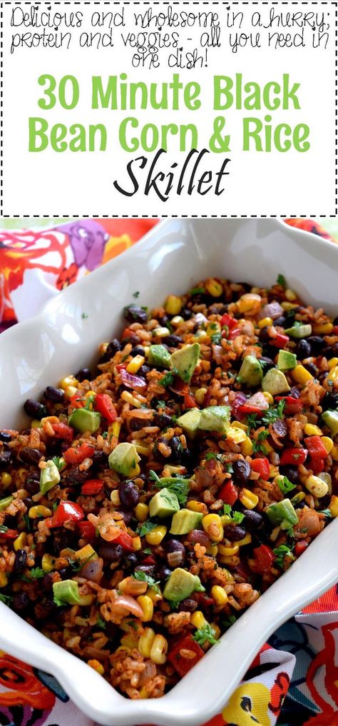 Corn And Rice, Family Dinner Recipe, Rice And Beans Recipe, Black Bean Corn, Rice Skillet, Black Bean Recipes, Arroz Frito, Lord Byron, Corn Recipes