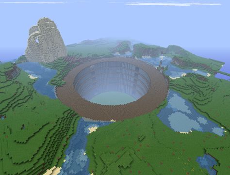 Why do I love this hole in the ground? I do not know. Minecraft Hole Base, Mega Base Ideas, Minecraft Mega Base Ideas, Minecraft Mega Base, Minecraft Circles, Mega Base, Ideas Para Minecraft, Minecraft Banner Designs, Hole In The Ground