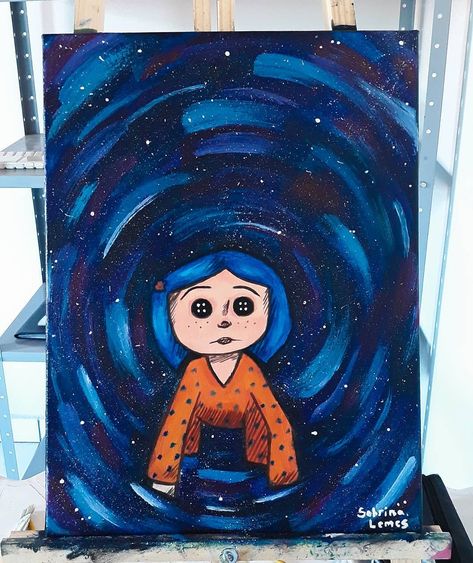 Unique Things To Paint, Painting Ideas Unique, Unique Painting Ideas, Halloween Canvas Paintings, Canvas Tutorial, Halloween Canvas Art, Things To Paint, Coraline Art, To Paint