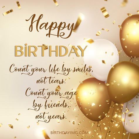 Free Happy Birthday Image With Golden and White Balloons - birthdayimg.com Happy Golden Birthday, Happy Birthday Image, Free Birthday Wishes, Christian Birthday Wishes, Happy Birthday Wishes Messages, Happy 15th Birthday, Beautiful Birthday Wishes, Birthday Image, Birthday Wishes Greetings