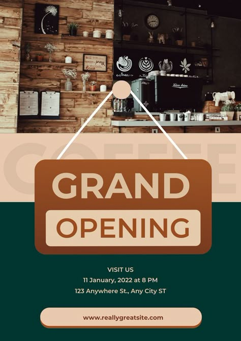 Opening Coffee Shop, Coffee Shop Flyer, Grand Opening Flyer, Grand Opening Banner, Cafe Posters, Social Media Branding Design, Whatsapp Dp Images, Retro Background, Social Media Branding