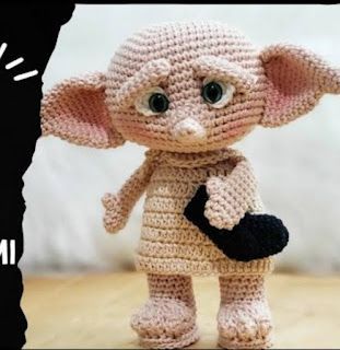 PATRON GRATIS DOBBY | HARRY POTTER AMIGURUMI 61619 Dobby Crochet Patterns Free, Crochet Dobby Pattern Free, Harry Potter Amigurumi Patron Gratis, Dobby Crochet Pattern, Crochet Dobby, Dobby The Elf, Amigurumi Harry Potter, Harry Potter Amigurumi, Dobby Harry