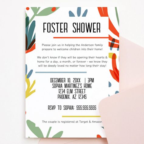 Foster Care Announcement, Foster Baby, Foster To Adopt, Baby Shower Invites, Baby Sprinkle, Foster Care, Diy Business, Ways To Save, Shower Party