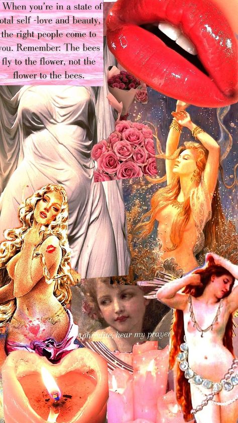 Are you ready to take blessings from Aphrodite 💞 
Here are some affirmations 💓💓💓💓
Aphrodite thank you, thank you so much for my divine beauty 💞
I love you so much Goddess Aphrodite 💕
I believe you will all my heart 💞
I'm gifted with such a unique beauty because of you 💕
I'm healthy ( mentally, spiritually and physically)💞
I'm the definition of GORGEOUS 💕
My face , hair , skin and nails are perfect 💞
My body is heavenly 💕
I attract true love and true relationships in my life 💞
I oozes out charm and happiness 💕
I radiate Goddess energy 💞
My aura is DIVINE 💕
I'm the most beautiful person I have ever seen on this planet 💞
Thank you for my beautiful soul 💕
I'm divine guided by mother Aphrodite 💞 
I'm loved💓
I'm blessed✨
I'm safe🙏🙏
Thank you mother Aphrodite 💞 I Radiate Goddess Energy, My Aura, Goddess Aphrodite, Aphrodite Aesthetic, Beauty Spells, Aphrodite Goddess, I Attract, Hair Skin And Nails, True Relationship