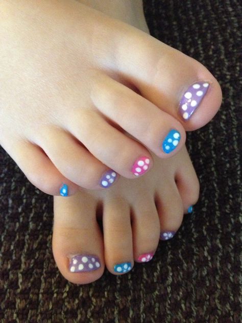 Cute nails for my girls! Children Nails Designs For Kids, Tall Nails, Cute Shellac Nails, Pedicure Inspiration, Kid Nails, Pedicure Toenails, Kids Nails, Kids Nail Designs