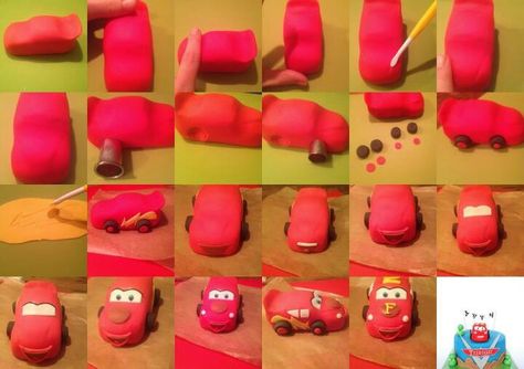 Lightning Mcqueen Cake, Fondant Cake Tutorial, 4de Verjaardag, Rodjendanske Torte, Mcqueen Cake, Cars Birthday Cake, Queen Cakes, Cars Disney, Cake Topper Tutorial