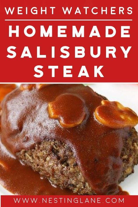 Easy Skillet Salisbury Steak Recipe with Ground Beef graphic. Pumpkin Waffles Recipe, Homemade Salisbury Steak, Easy Salisbury Steak, Weight Watchers Meals Dinner, Slow Cooker Applesauce, Recipe With Ground Beef, Low Calorie Low Carb, Salisbury Steak Recipe, Weight Watchers Pumpkin