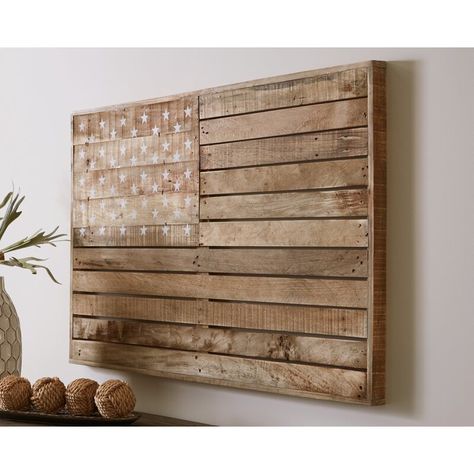 Gracie Oaks Antique Wall Décor & Reviews | Wayfair Brown Wall Decor, Antique Wall Decor, Reclaimed Wood Wall Art, The American Flag, Brown Walls, Reclaimed Wood Wall, Wood Wall Hanging, Custom Wall Art, Cozy Space