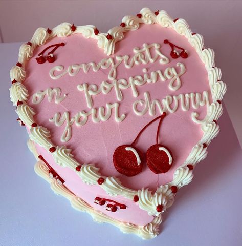 Not Virgin Cake, Virginity Cake, Heart Cake Designs, Heart Cake Design, Funny Birthday Cakes, Pretty Birthday Cakes, Heart Cake, Breakfast Cake, Pretty Cakes