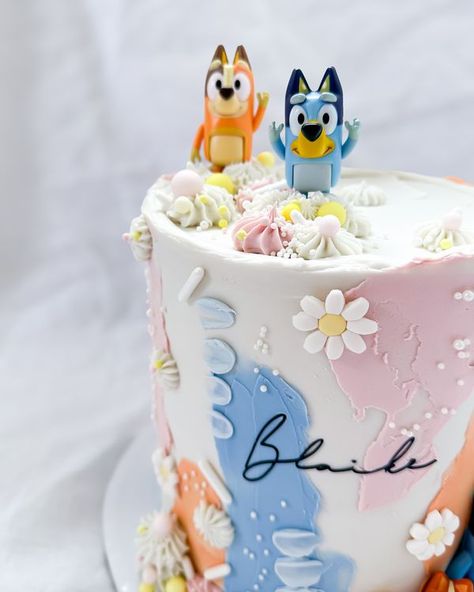 Bluey Cookie, Cookie Cake Ideas, Bluey Cake Ideas, Fairy Birthday, Birthday Board, Drip Cakes, Follow My Instagram, Cookie Cake, Baby Birthday