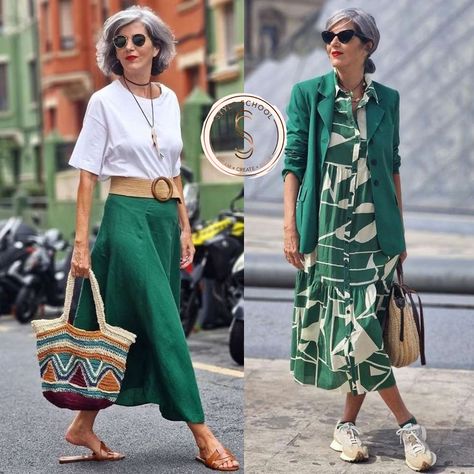 #stylequiz Left or Right? #greenvibes 💚 #styleschoolinternational #stylecoach #styleschool #styleideasdaily #styleinspire #styleinspiration #imagecoach #casualoutfitideas Carmen Gimeno, Green Outfits, Green Outfit, Outfits Women, Left Or Right, Over 60, Color Trends, Clothes For Women, Green