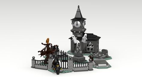 Lego Haunted House, Spooky Cemetery, Lego Halloween, Creatures Of The Night, Halloween Theme, Lego Ideas, Lego Creations, Haunted House, Halloween Themes