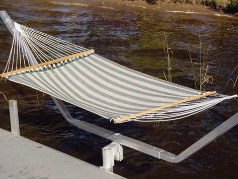 Accessorize Your Dock Dock Hammock, Dock Furniture, Diy Dock, Diy Hammock Chair, Floating Raft, Dock Accessories, Lake Fun, Diy Hammock, Lake Dock