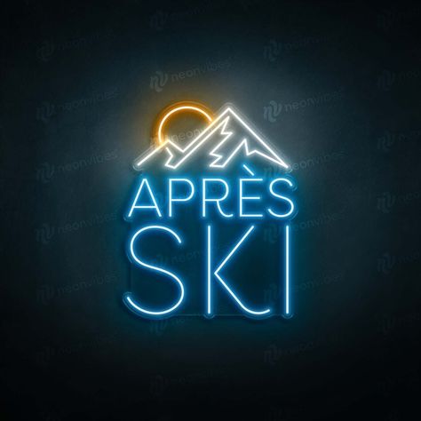 Apres Ski V2 neon sign Apres Ski Party Decoration, Telemark Skiing, Apres Ski Bar, Apre Ski, Ski Bar, Ski Sign, Shot Ski, Ski Room, Ski Party