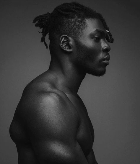 Black Side Profile Drawing, Black Person Side Profile, Black Man Side Profile, Guy Side Profile, Cap Front View, Arcane Style, Profile Reference, Man Profile, Chiseled Jaw