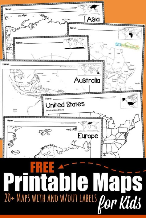 Free Printable World Map, Blank World Map, World Map Printable, Geography For Kids, Continents And Oceans, 6th Grade Social Studies, Map Worksheets, Homeschool Geography, Homeschool Social Studies