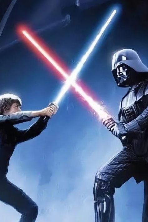 The epic duel between Luke Skywalker and Darth Vader is one of the most iconic moments in Star Wars! ⚔️✨ As their lightsabers clash, the Force is strong, and you can feel the tension! 🌟🔥 Luke, filled with determination and hope 💫, faces his father, Darth Vader, who is torn between the dark side and his lingering humanity 🌑💔. With every swing, sparks fly ⚡, and the emotional battle unfolds, pushing both to their limits 😱. In the end, it's the inner struggle between good and evil 💥💔! Luke Skywalker And Darth Vader, Star Wars Luke, Sparks Fly, Iconic Moments, The Force Is Strong, Star Wars Darth Vader, Luke Skywalker, Good And Evil, Lightsaber