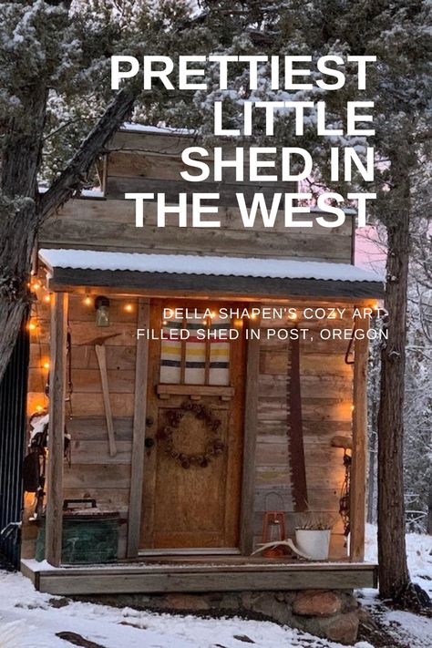 Our January calendar shed evokes the pioneer past and is filled with Native American and Old West artifacts. She Shed Living, Shed To House, Shed Living, She Shed Interior, Shed Interior, January Calendar, Shed Homes, Shed Design, Bunk House