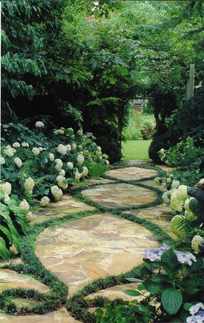 Walkways Paths, Pretty Garden, Garden Walkway, Modern Garden Design, Stone Path, The Secret Garden, Charming Garden, Garden Path, Garden Pathway