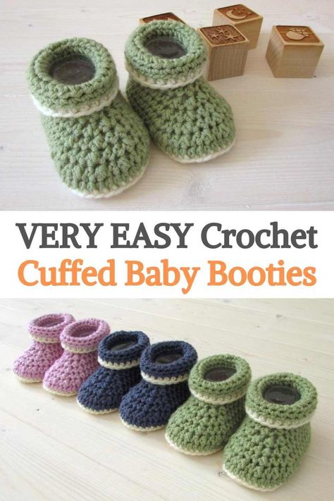 Simple Crochet Step By Step, Newborn Crochet Shoes, Free Crochet Patterns For Easy Baby Booties, Easy Baby Booties Crochet Pattern Free, Crochet Baby Booties Patterns Free Easy, Newborn Crochet Ideas, Newborn Crochet Booties Free Pattern, Easy Crochet Booties, Baby Booties Free Pattern Crochet