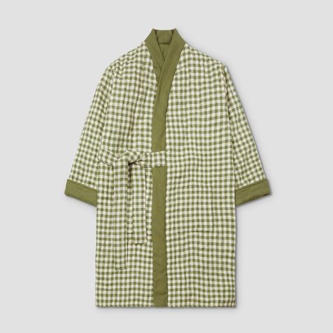 Our Botanical Green Gingham Linen Housecoat is here to keep you cosy and warm, whether you’re making coffee on a chilly morning or snuggling up for the evening on the sofa. With its oversized style, reversible quilted design and handy pockets, this housecoat is sure to be your new loungewear staple. • Made in Portugal • Linen upper and cotton underside with a lightweight filling • OEKO-TEX® Standard 100 certified, meaning it’s free from nasty chemicals • Quilted design for extra cosiness • Unise Fresh Linen Candle, Piglet In Bed, Chilly Morning, Making Coffee, Gingham Linen, Green Gingham, Linen Pillow Cases, Oversized Style, Women Nightwear