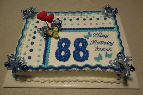 "88th" Birthday Cake 88th Birthday Cake, 88th Birthday, Special Cakes, Sheet Cake Recipes, Special Cake, Sheet Cake, Yellow Roses, How To Make Cake, Cake Recipes