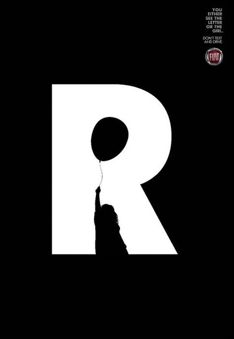 20 Mind Provoking and Creative Ads Dont Text And Drive, Poster Grafico, Alfabet Font, Inspiration Typographie, The Letter R, Negative Space Design, Graphisches Design, Letter R, Creative Ads