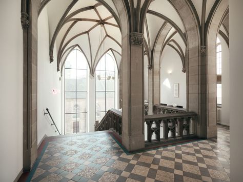 THE QVEST - Picture gallery Neo Gothic Interior Design, Gothic Interior Decor, Modern Gothic Architecture, Gothic Architecture Interior, Neo Gothic Architecture, Boutique Hotels Design, Gothic Interior, Neo Gothic, Cologne Germany