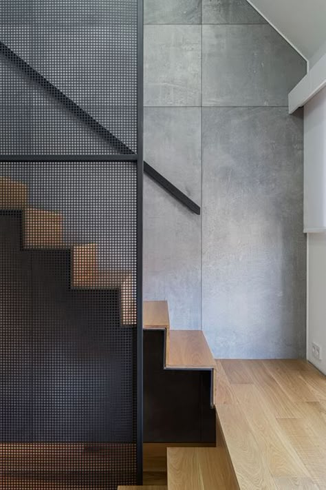 M19 - Picture gallery Black Staircase, Railing Tangga, Interior Stair Railing, Metal Sheets, Rv Homes, Stairway Design, Sofia Bulgaria, Perforated Metal, Interior Stairs