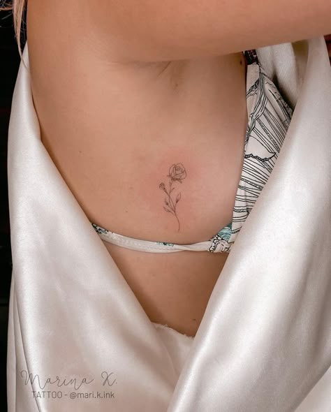 Underboob Tattoo Designs, Small Chest Tattoos, Small Girly Tattoos, Tattoos To Cover Scars, Petit Tattoo, Petite Tattoos, Minimalist Tattoos, Cute Tattoos For Women, Classy Tattoos