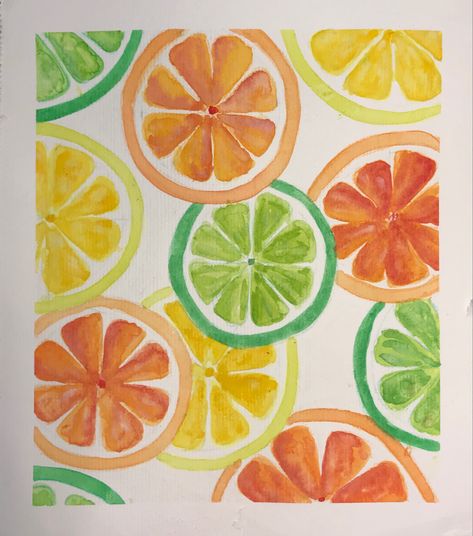 Lemon Pastel Drawing, Lemon And Lime Painting, Lime Paintings, Lime Drawings, Normal Drawing, Fruit Paintings, Lemon Drawing, Lemon Watercolor, Lemon Painting