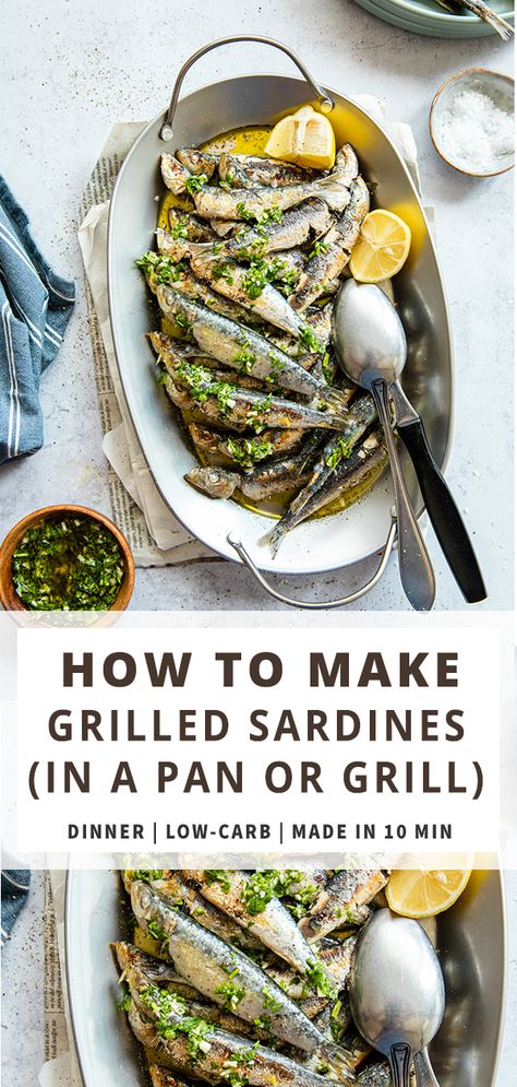 Fresh Sardine Recipes Fish, Grilled Sardines Recipe, Fresh Sardine Recipes, Fresh Sardines Recipes, Keto Sardines, Sardine Recipe, Sardine Recipes Canned, Sardines Recipes, Fresh Sardines