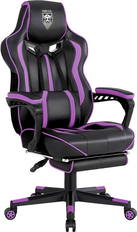 gamer, gaming setup, gaming chair, gaming room setup, chair, video games Purple Gaming Chair, Pc Gaming Chair, Gamer Bedroom, Gamer Chair, Racing Chair, Purple Bedrooms, Races Style, Chair With Footrest, Futuristic Furniture