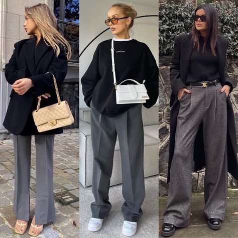 Fashion Inspiration on Instagram: "1, 2 or 3?" Christmas Outfit Ideas, Trendy Christmas Outfits, Classic Style Outfits, Mum Fashion, Classic Pants, Christmas Outfits, Winter Fits, Mode Inspo, Grey Pants