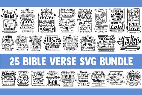 Bible verse SVG bundle Christian svg by CrystalGiftsStudio Bible Svg, Bible Verse Svg, Faith Svg, Christian Svg, Mug Design, Alphabet Illustration, Font Bundles, Svg Quotes, Free Svg