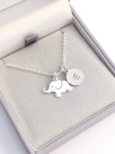 Spoon Jewelry Diy, Small Elephant, Elephant Jewelry, Personalised Necklace, Silver Elephants, Elephant Necklace, Necklace Initial, Jewelry Cute, Elephant Pendant