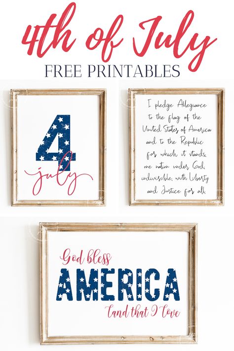 Fourth Of July Printables, 4th Of July Printables, Patriotic Printables, Blonde Mom, Patriotic Diy, Look Festival, Printable Home Decor, Baby Fish, Fourth Of July Decor