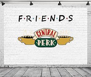 Loccor 7x5ft Fabric Central Perk Friends Backdrop White Brick Wall TV Show Photography Background for Bachelorette 80 90s Birthday Party Banner Best Friends Bridal Shower Supplies Photoshoot Props Brick Wall Tv, Friends Backdrop, Best Friend Party, Coffee Themed Party, 90s Birthday Party, Brick Wall Photography, Birthday Party Photo Booth, Studio Photography Backdrop, 90s Birthday