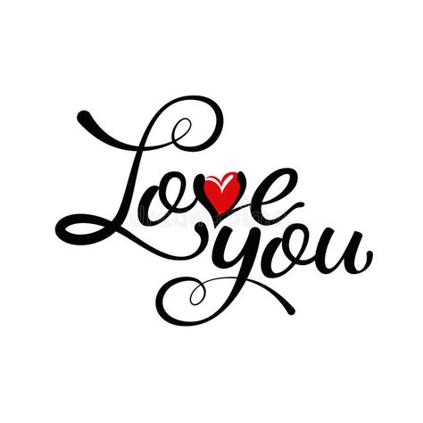 Love you - hand lettering, handmade calligraphy. With a red heart in letter V , #spon, #lettering, #handmade, #Love, #hand, #heart #ad Tattoo Wording, I Love You Lettering, I Love You Images, Hodge Podge, Love You Images, I Love You Quotes, Letter V, Love Yourself Quotes, Love Wallpaper