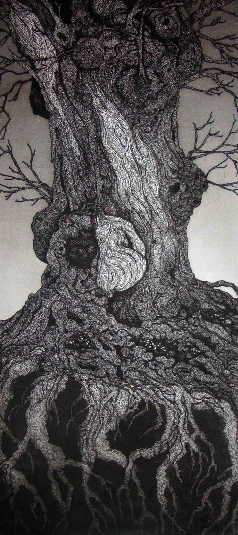 Blaze Cyan - Knole - Etching Wood Etching, Dan Flavin, Drypoint Etching, Ancient Trees, Etching Prints, Farmhouse Art, Tree Illustration, A Level Art, Wood Engraving