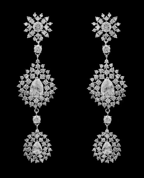 Long silver earrings