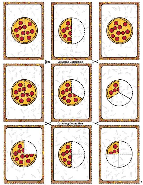 Fractions Year 2, Fractions For Kids, Fractions Pictures, Pizza Fractions, Simple Fractions, Intuitive Design, Math School, Fractions Worksheets, Flashcards For Kids