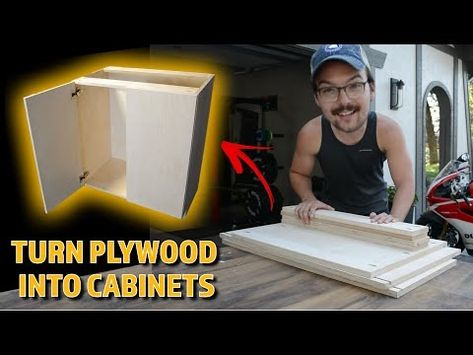 (1) How to BUILD CABINETS Fast and Easy - Frameless Plywood Cabinets - YouTube How To Build Cabinets, Build Cabinets, Track Saw, Frameless Cabinets, Plywood Cabinets, Diy Wooden Projects, Diy Kitchen Storage, Beginner Woodworking Projects, Wooden Projects