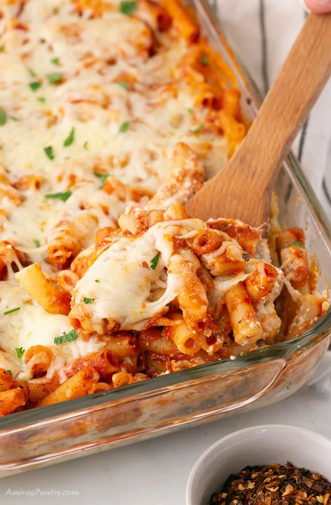 Meatless Baked Ziti, Baked Ziti Casserole, Ziti Casserole, Pasta Tomato Sauce, Ricotta Pasta Bake, Baked Ziti With Ricotta, Creamy Pasta Bake, Pasta Tomato, Meals Without Meat