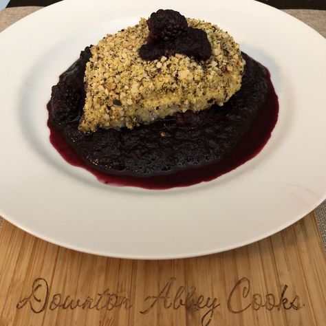 Crusted Halibut, Blackberry Sauce, Fresh Oregano, Honey Lemon, Fresh Rosemary, Colorful Fish, Savory Recipes, Fish Dishes, Rice Vinegar