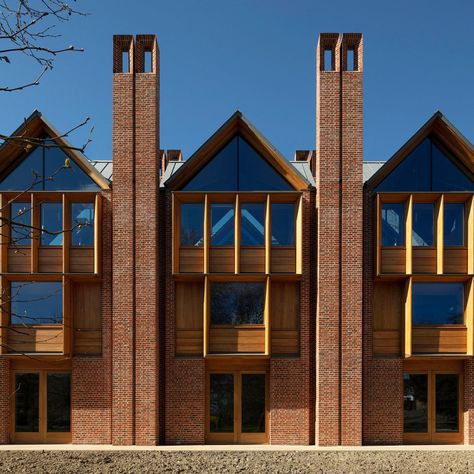 Dezeen's top 10 UK architecture projects of 2022 Urban House, Timber Architecture, British Architecture, Roof Lantern, College Library, Large Lanterns, Timber Panelling, London Landmarks, Timber Structure