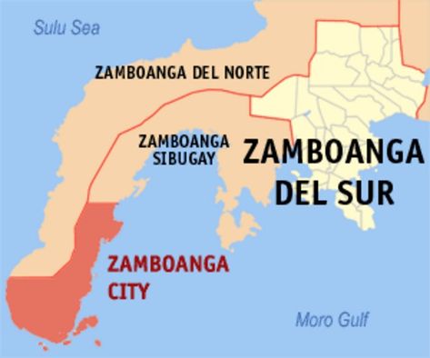 Map of Zamboanga Penninsula showing the location of Zamboanga City Zamboanga Peninsula, Zamboanga City, Tourist Spots, Wikimedia Commons, The Philippines, Manila, Philippines, Map, Media